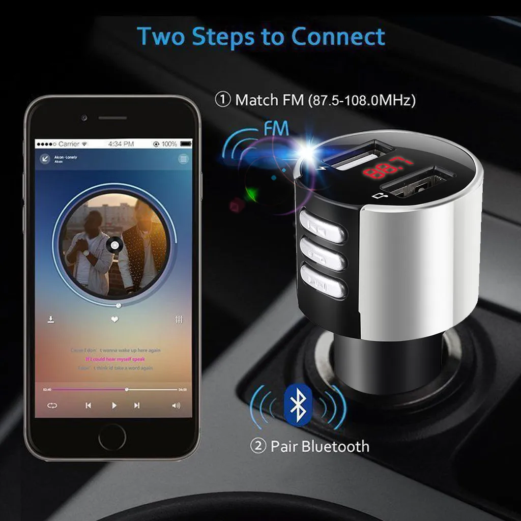 Адаптер USB Bluetooth MP3-плеер зарядное устройство беспроводной FM-передатчик радио