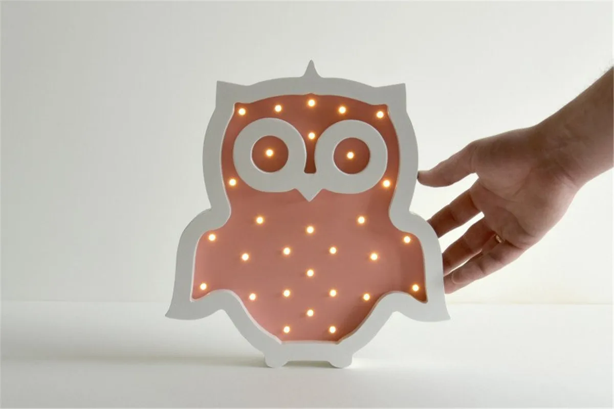 Симпатичная светодиодная деревянная сова подвесной ночник настенный светильник