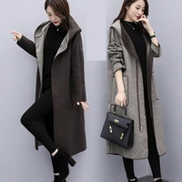 new hooded woolen coat female spring autumn ladies coats hooundstooty coats korean clothing wool coat double sided wear 2305