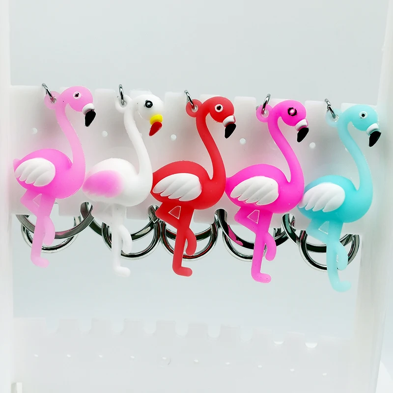 Милый брелок в виде фламинго мультяшный животный резиновый с птицей для пары