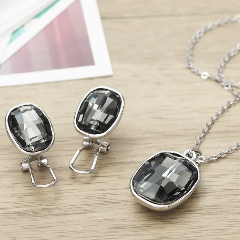 Ювелирный Комплект из колье и серёг с кристаллами Swarovski|earrings necklace|necklace earringnecklace with