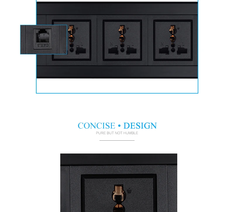 JOHO настольные розетки RJ45 VGA логотип 250 V 10A/16A три гнезда универсальная настольная розетка для настольных компьютеров кабель для передачи данных