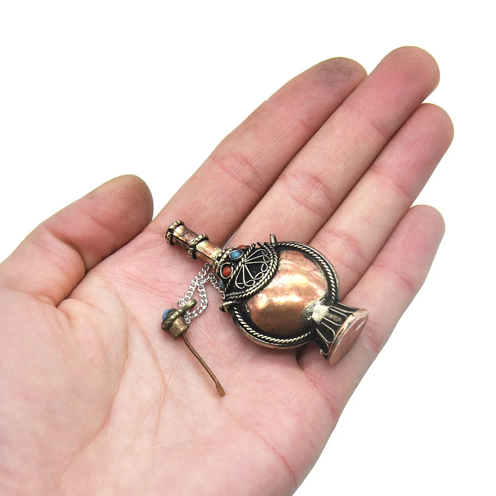 HORNET Винтаж Тибетский табак бутылочки Непал ручной работы кулон 56 мм Большой