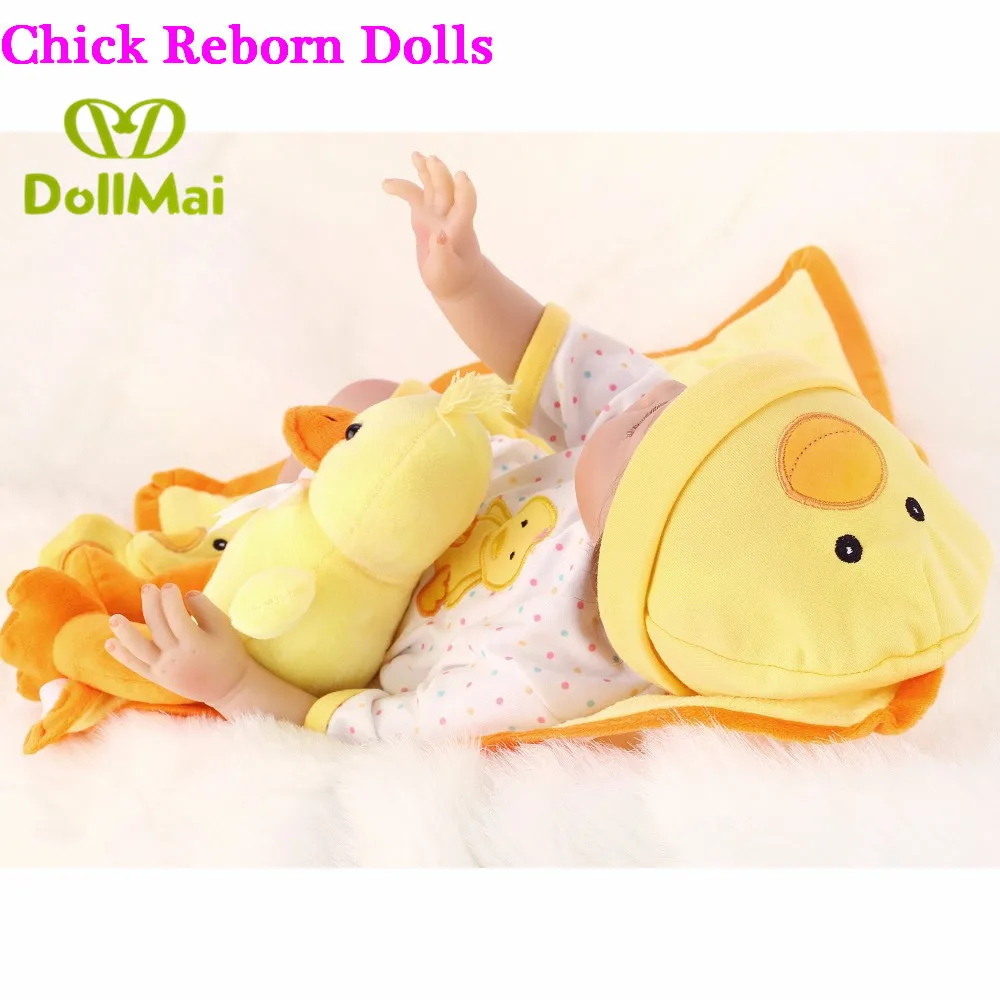 Reborn babies 55cm soft silicone reborn baby dolls with yellow duck plush bebe boneca child xmas gift toy doll | Игрушки и хобби