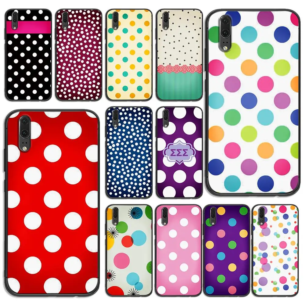 Красивый мягкий телефон в горошек для huawei P8 P9 P10 P20 P30 Lite Pro P Smart 2016 2019 TPU Мягкий