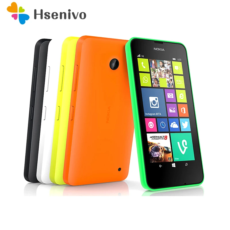 Nokia Lumia 630 Восстановленный-одна/две Sim-карты Lumia 630 Windows phone 8,1 Snapdragon 400 четырехъядерный 4,5 дюйм экран 3G сотовый телефон