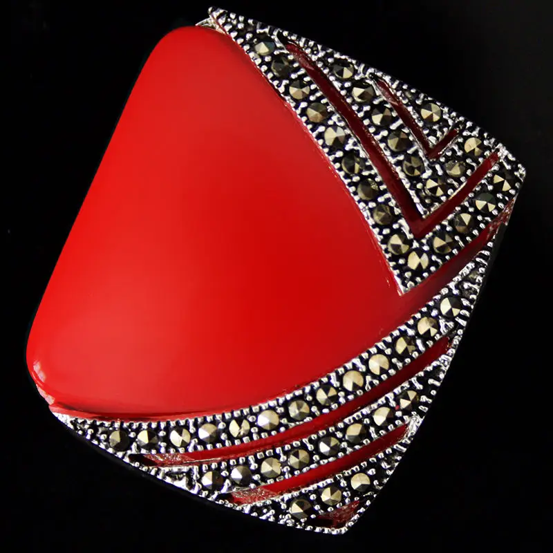 Лидер продаж бесплатная доставка ~ Благородные красные резные серьги покрытые