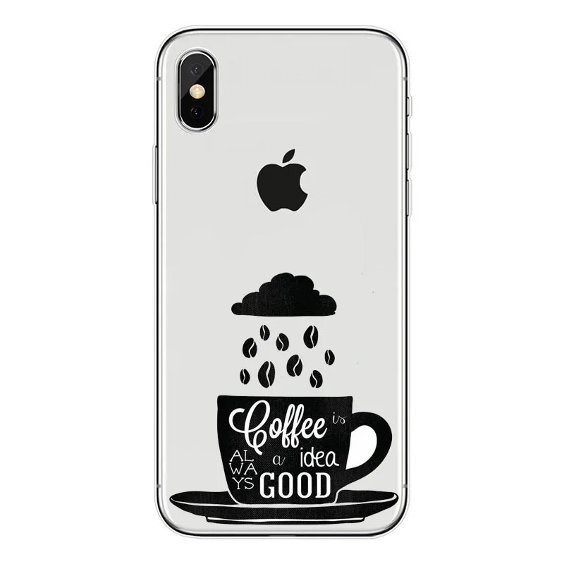 ОК но сначала кофе телефонные чехлы для iphone 7 7Plus Мягкий силиконовый чехол X 6 6s 6Plus