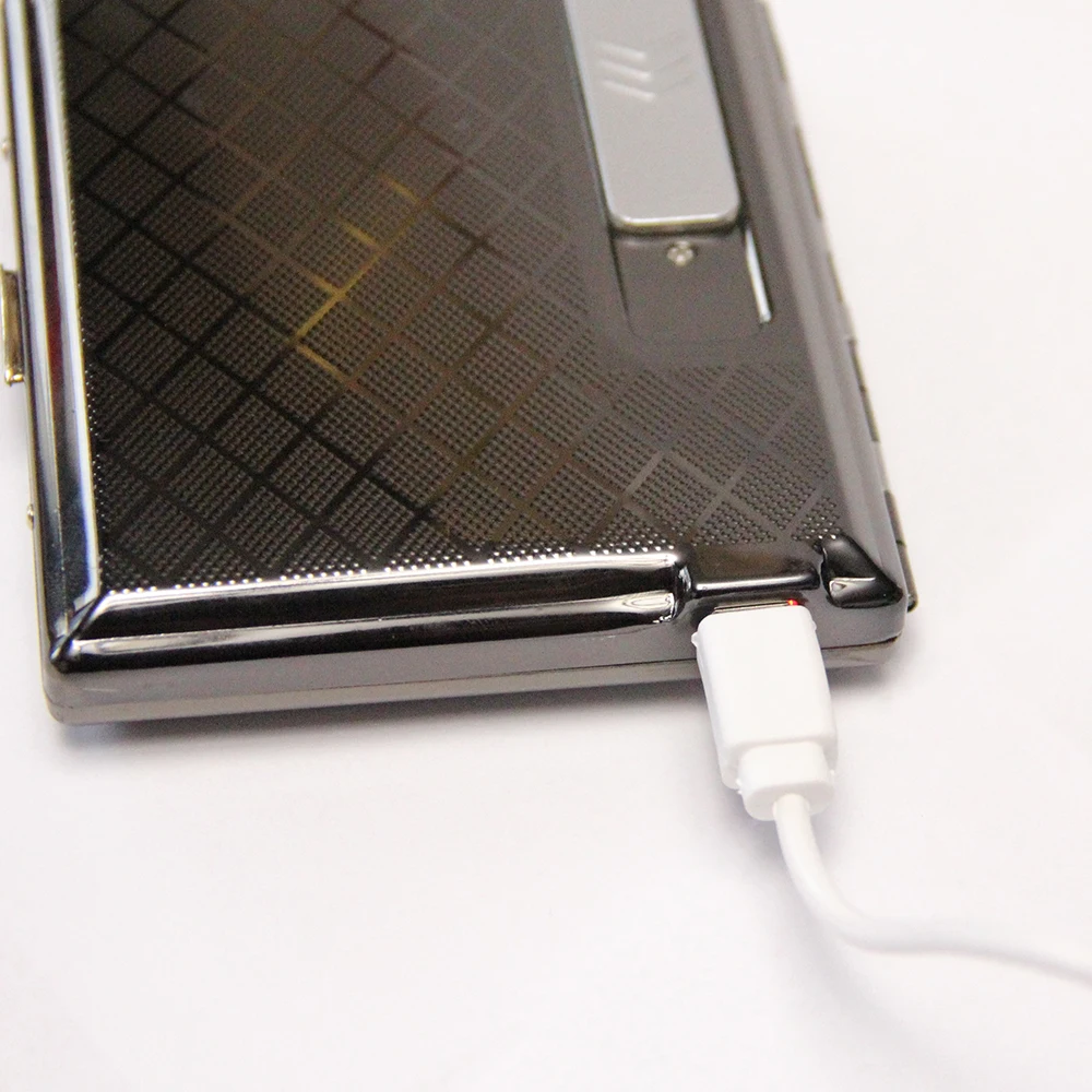 Автоматический Металлический перезаряжаемый портсигар USB электронный зажигалка