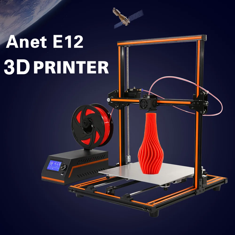 Анет E12 легко собрать Impresora 3d принтер DIY комплект Полный алюминиевый импримант 3D Большой размер i3 с 10 м нити