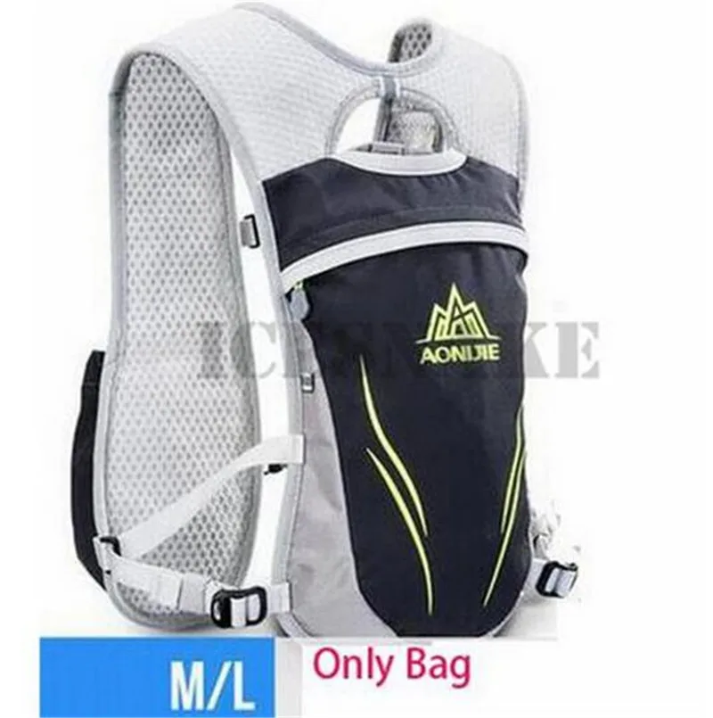 only bag black ML AONIJIE 5.5L гидратация для бега на открытом воздухе сумки для бега походный рюкзак жилет марафон рюкзак для велоспорта - Цвет: only bag black ML