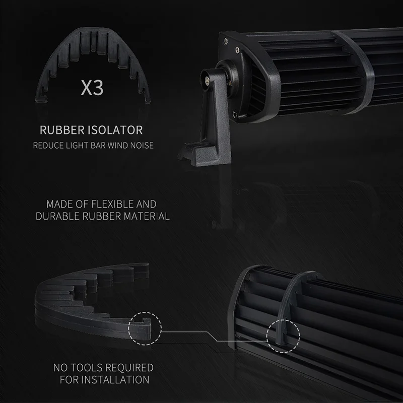 RACBOX 3D 120 Вт 22 дюйма внедорожный светодиодный рабочий светильник, комбинированный луч+ светильник, крепление для бара+ пульт дистанционного управления для JEEP Wrangler JK 07-15