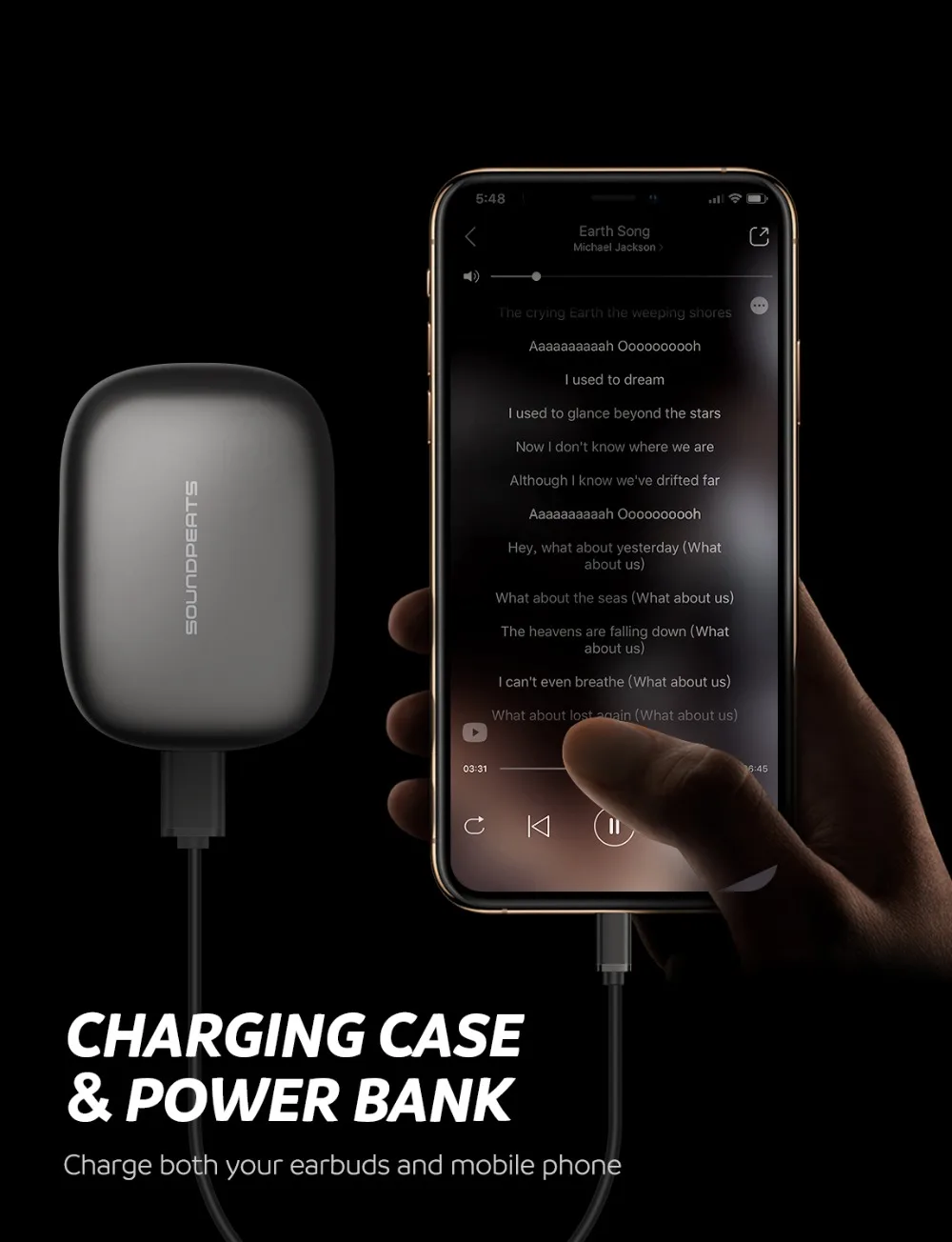 SoundPEATS Trueshift Bluetooth Беспроводные наушники с микрофоном IPX7 водонепроницаемые