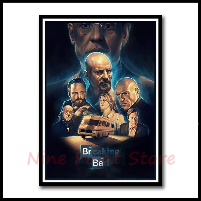 Бумажный плакат с покрытием из фильма «Breaking Bad movie», бар, кафе, домашний декор, настенная живопись, Безрамная наклейка