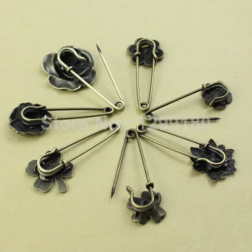 11 шт./лот старинная латунная брошь в виде цветка из сплава булавки для одежды