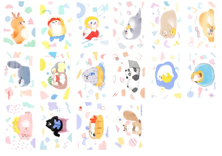 28 шт./кор. курица кошка ПЭТ Творческих ломо карты мультфильм животных Сообщение небольшой открытка Рождественская подарок на день рождения карты праздник Универсальный