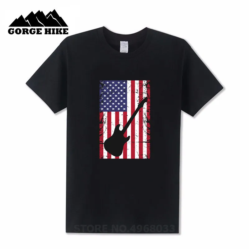 Мужские футболки с 3D изображением гитарного американского флага подарок для