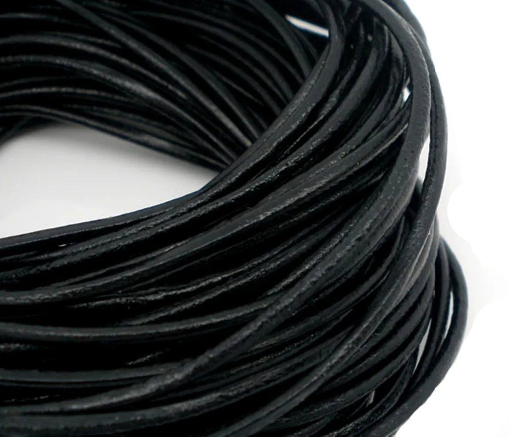 DoreenBeads Черная веревка из натуральной кожи 1 5 мм 2 м новинка 2015|Ювелирная фурнитура