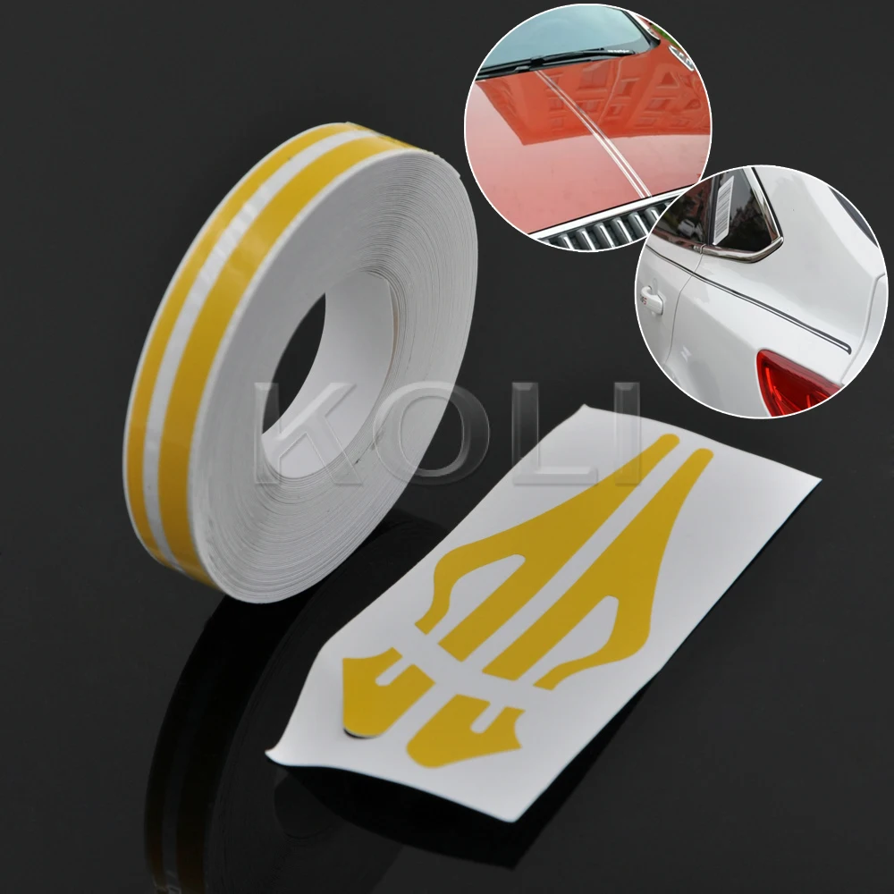 12 мм желтая полоска PinStriping Pin полоса для кузова автомобиля Наклейка на окно