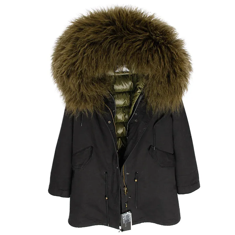 MAO KONG 2019 new down jacket women luxurious lamb fur parka winter real big mongolia sheep hooded coat outwear | Женская одежда