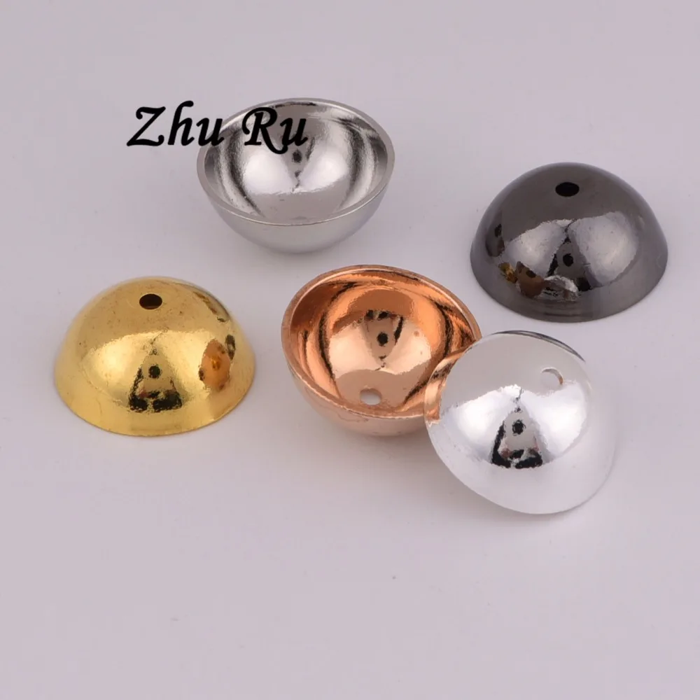 20 шт./лот ZHU RU 13*0 5 мм круглые бусины крышка контейнера полусферических гладких