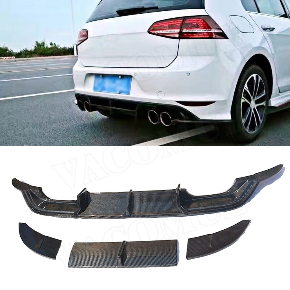 Для VW Carbon Fiber задний бампер диффузор спойлер для Volkswagen Golf 7 MK7 VII Rline хэтчбек 2014 2017
