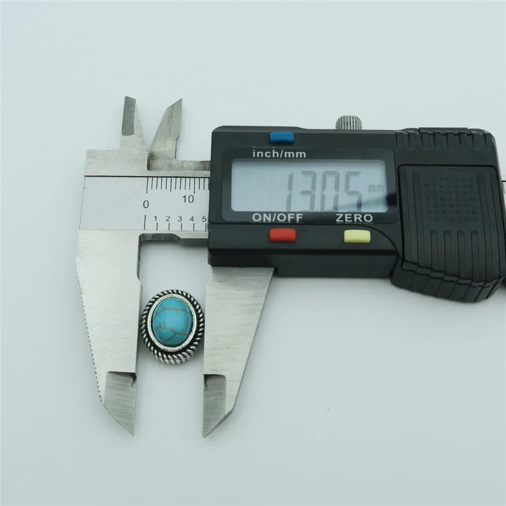 10 шт. для мм плоской кожи античное серебро с бирюзовыми бусинами слайдер