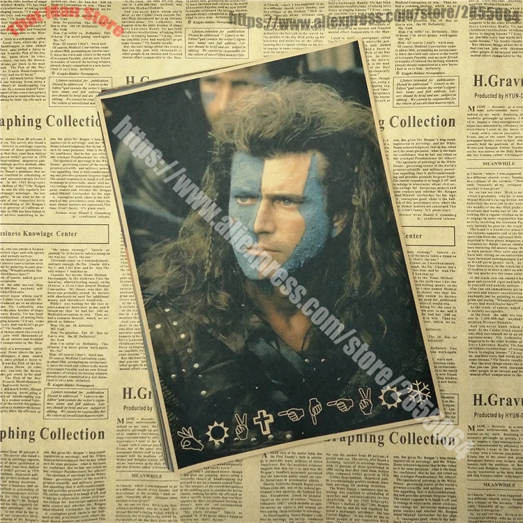 Braveheart Sophie Marceau Mel colomcille Gerard Gibson украшение для дома крафт постер фильма рисунок