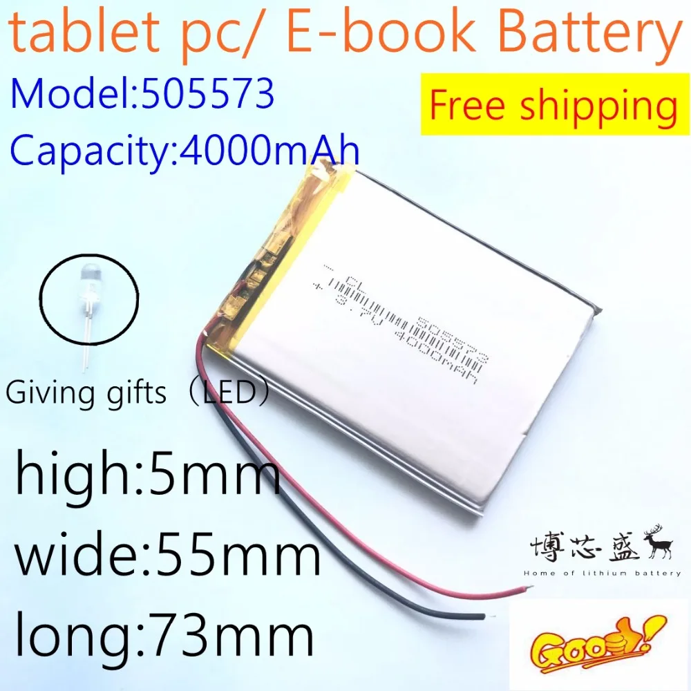 3 7 V 4000mAh 505573 литий полимерный аккумулятор Li ion Lipo аккумуляторная батарея