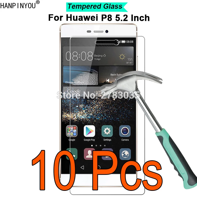 

10 Pcs/Lot For Huawei P8 5.2" 9H Hardness 2.5D Ultra-thin Toughened Tempered Glass Film Screen Protector Guard