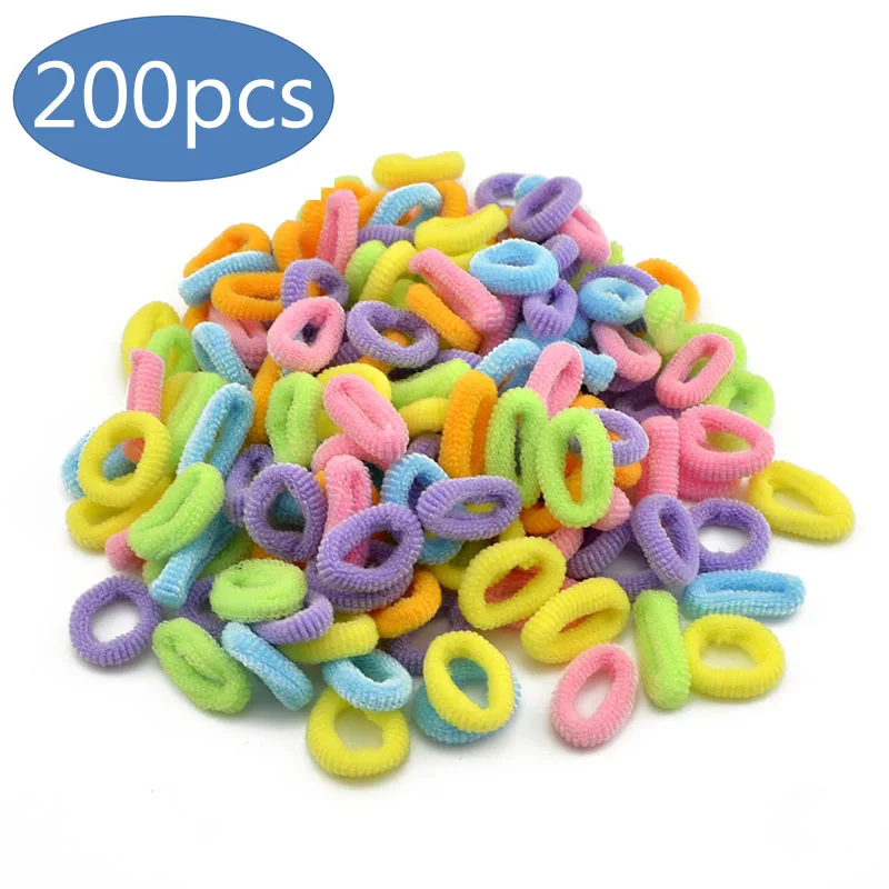 Горячая Распродажа 200 шт. Детские резинки для волос ярких Цвета Резиновая лента