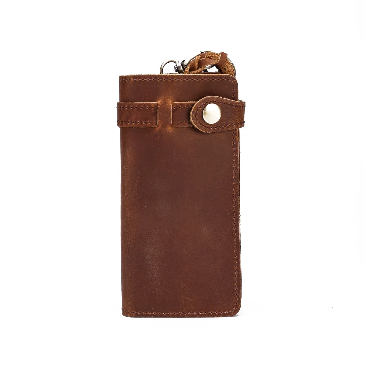 Brown 1 Новинка, мужские кошельки crazy horse из натуральной кожи, Винтажный Длинный кошелек с карманом на молнии, брендовый мягкий мужской кошелек из воловьей кожи, держатель для карт - Цвет: Brown 1