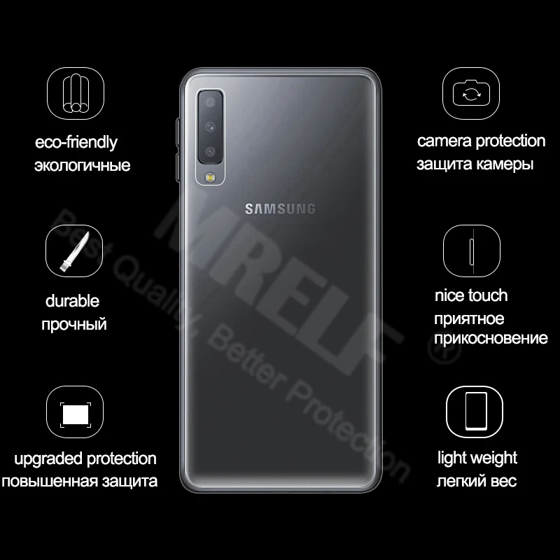 Прозрачный чехол MRELF для Samsung Galaxy A7 2018 силиконовый прозрачный телефона из ТПУ Galxy |