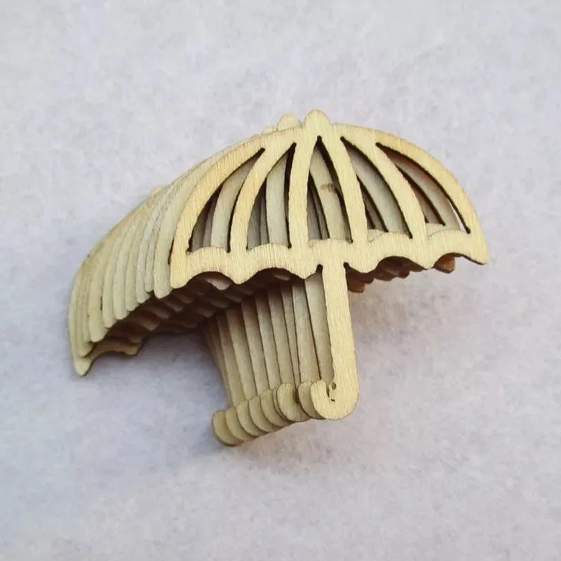 

50x Umbrella - Laser Cut Shapes wooden decoration pieces wood crafts