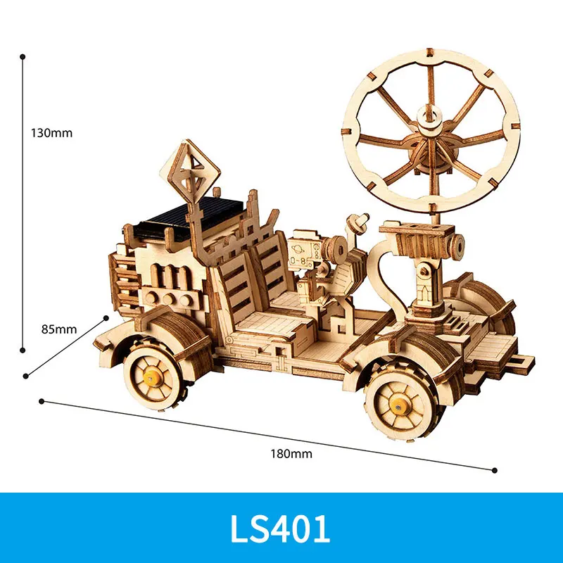 LS401 Robotime домашний декор Статуэтка DIY деревянный миниатюрный курьер Ровер солнечной энергии украшения аксессуары Подарки для детей LS402 - Цвет: LS401