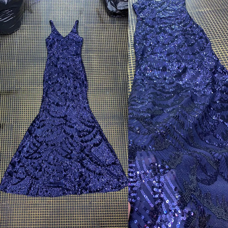 Элегантные платья модные темно-синие макси Русалка коктейль со знаменитостями