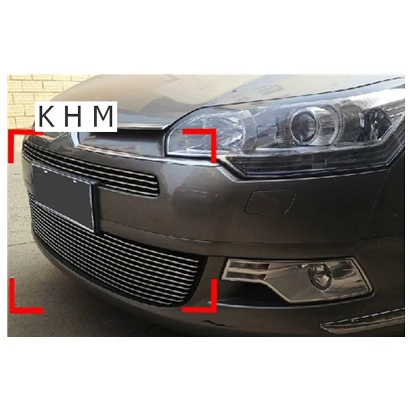 Для Citroen C5 2010 2011 2012 Высококачественная передняя решетка из нержавеющей стали вокруг отделки гоночных грилей отделка автомобильных чехлов автостайлинг