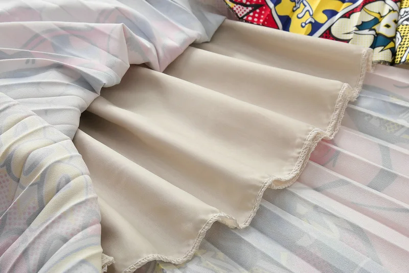 Женская длинная Плиссированная юбка с принтом из мультфильма уличная до