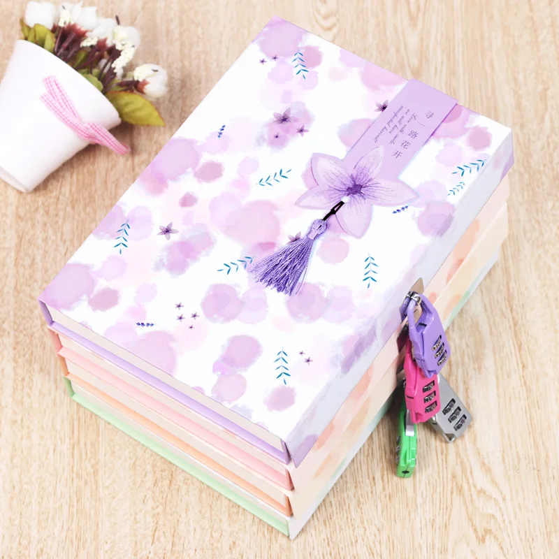 Coloffice Diary Book with Coded Lock Notebook Password Notepad Cute Korea Stationery Children Agenda Secret Journal | Канцтовары для