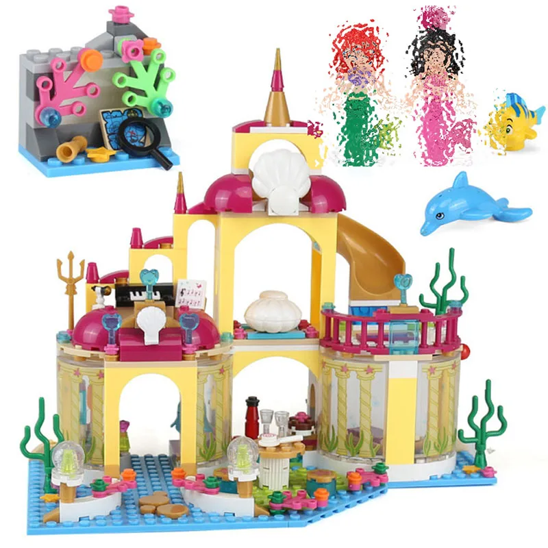 25016 424Pcs Girl Series The Undersea Palace 3D Building Blocks Brick Educational Funny Toys for Kids Gifts Compatible Toysing | Игрушки и