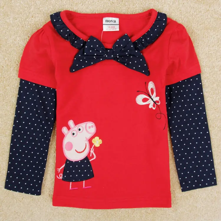 Детская одежда нова бренда дети с длинным рукавом о образным вырезом майка