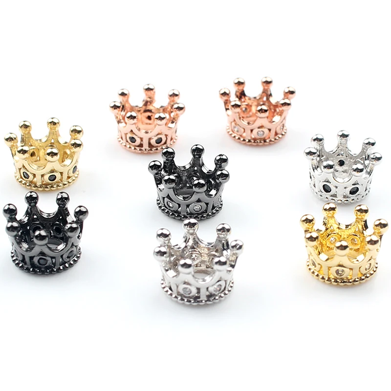 5 шт./лот бусины подвески с кристаллом из фианита металлические микро закрепкой