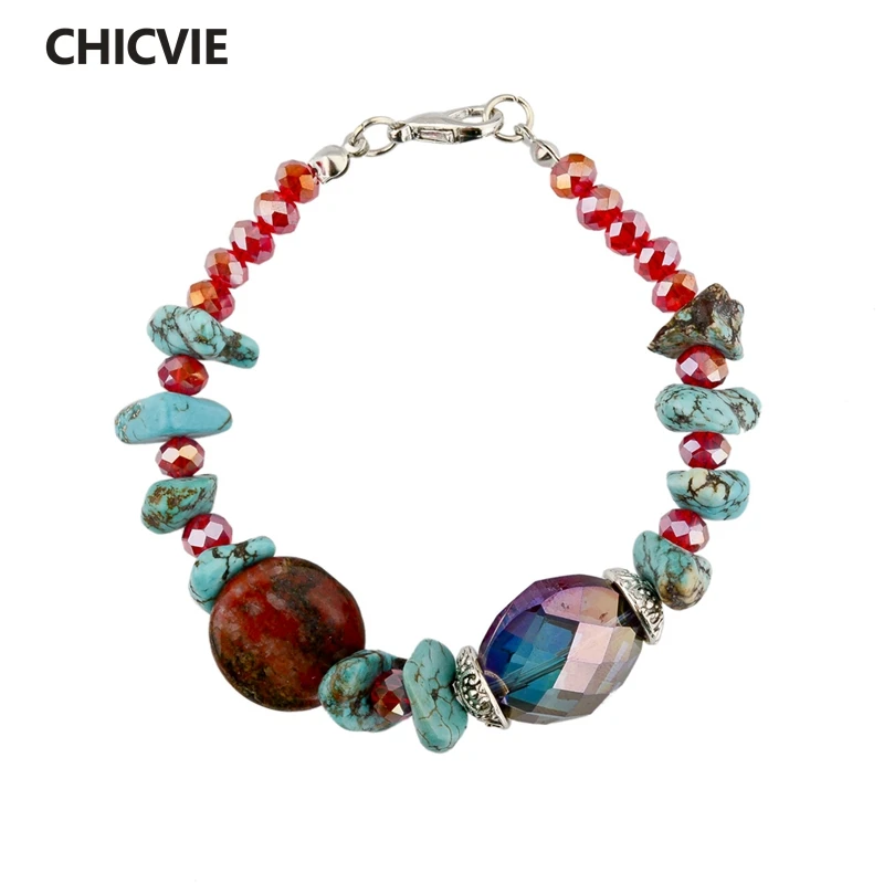 CHICVIE натуральный камень искусственное очарование для женщин девушек браслеты с