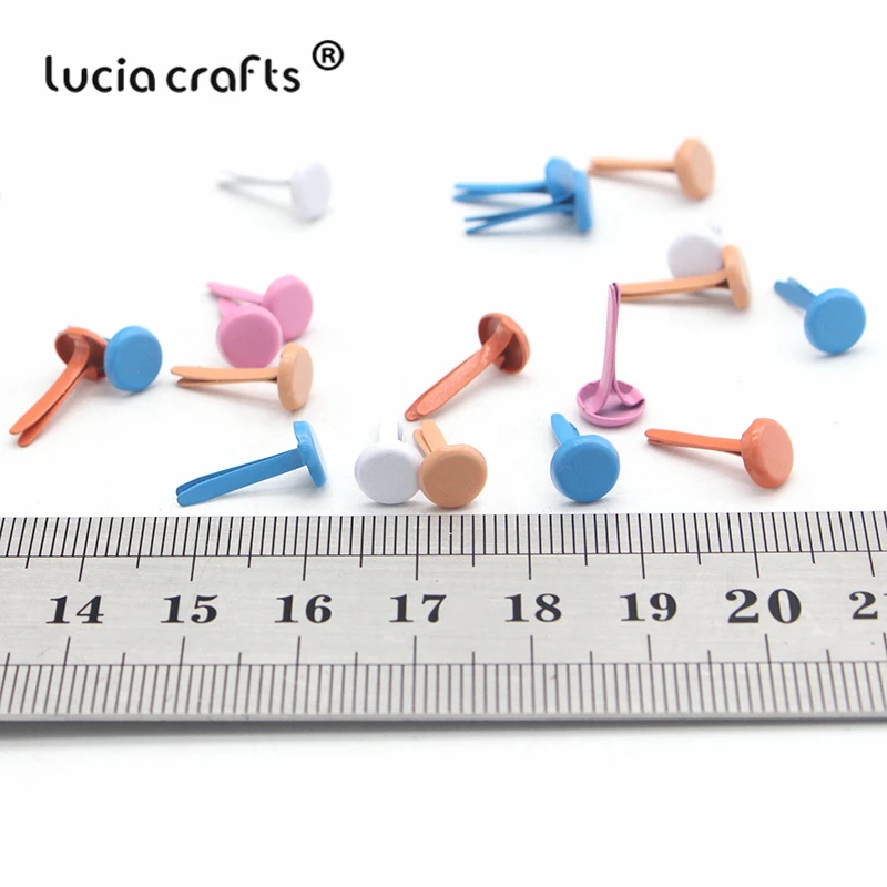 Распродажа Lucia crafts 50 шт 6,5x13 мм цветные Круглые Железные штифтики для скрапбукинга декор украшение застежка Brads металлические изделия CG0931