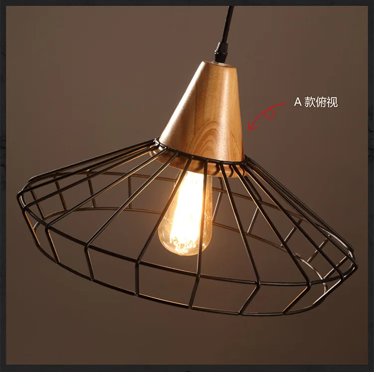 Подвесной ретро-светильник в скандинавском стиле из проволочной сетки для