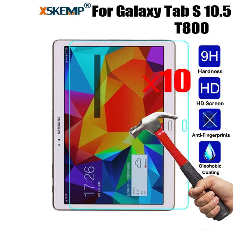 XSKEMP 10 шт./лот 9H закаленное стекло для планшетов Samsung Galaxy Tab S 5 дюйма SM T800 T805 защита