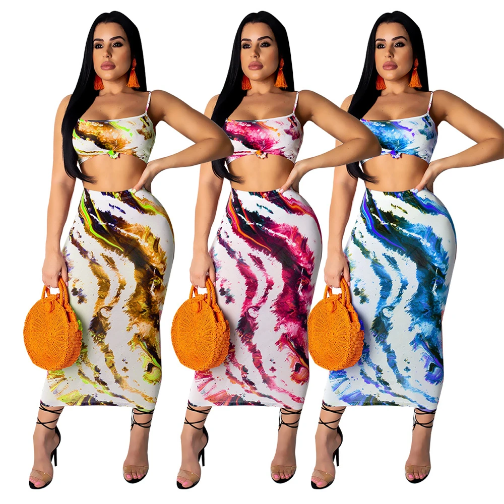 

2019 New 2 Piece Set Women Bra Crop Tops Bodycon Skinny Skirts Women Sets Ladies Suit