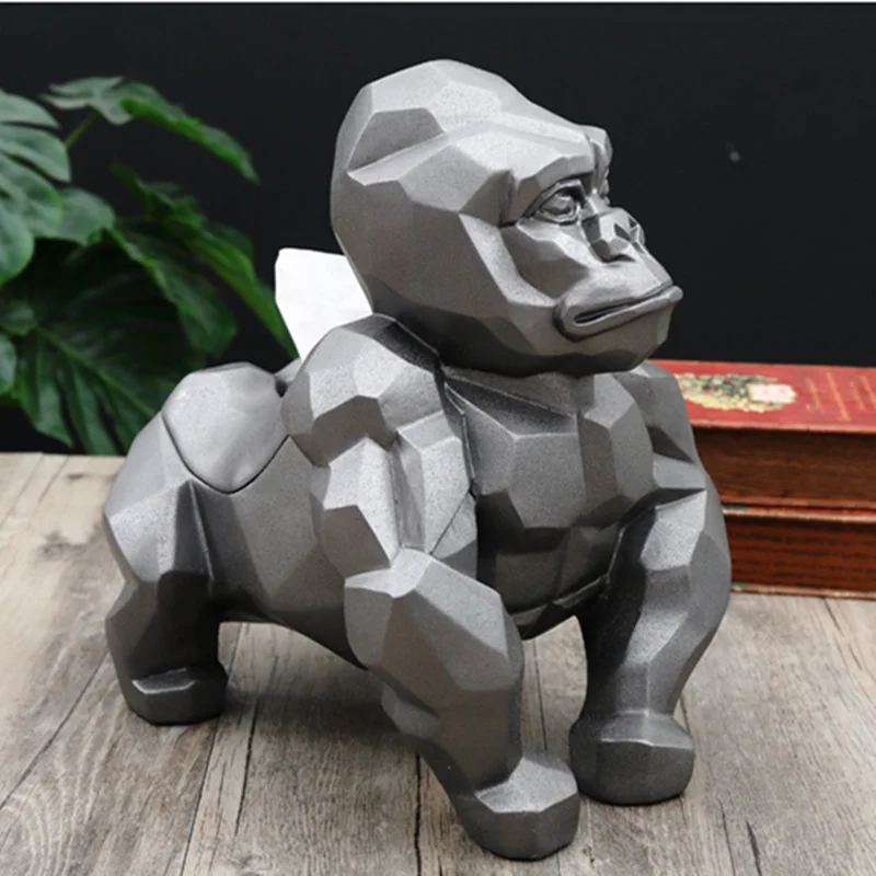 Креативный держатель для ткани Gorilla с геометрическим орнаментом, Кассетный держатель для бумаги Orangutan, поднос для накачки, украшение для гостиной, лучший подарок