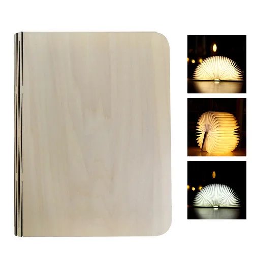 Wooden-yellow ПУ деревянная книжная лампа USB Перезаряжаемый светодиодный книжный светильник Магнитный 3 цвета складной ночной книжный светильник Настольная лампа домашний декор Прямая поставка - Испускаемый цвет: Wooden-yellow