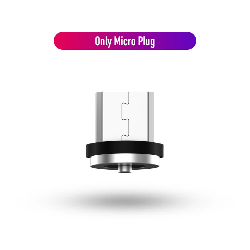 Only Micro USB Plug 1 м светодиодный магнитный USB кабель для iPhone Xs Max и usb type-C кабель Micro USB кабель для samsung Xiaomi huawei USB C адаптер - Цвет: Only Micro USB Plug
